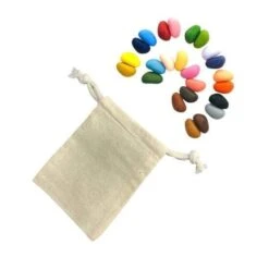 24 Pebble Crayon Colors In A Muslin Bag