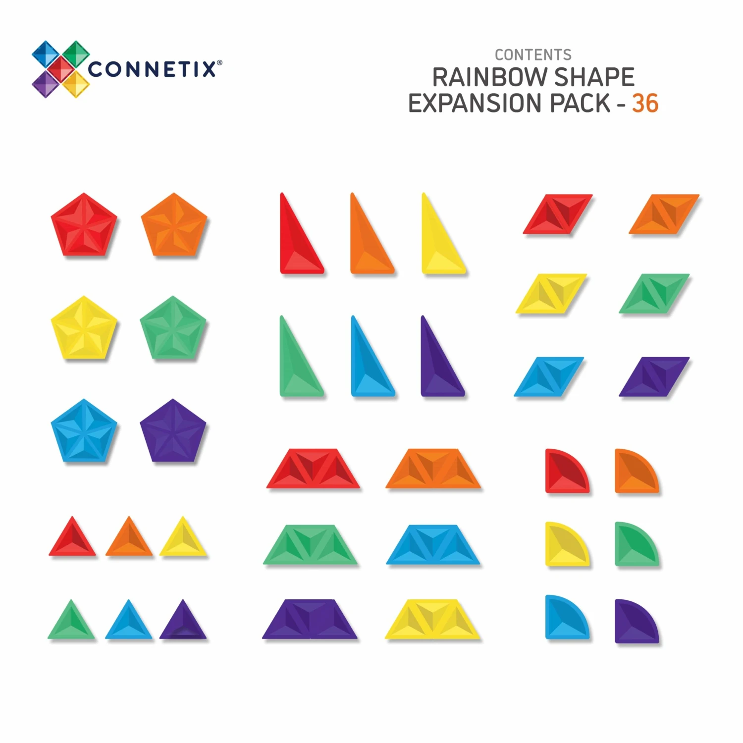 36 Piece Rainbow Shape Expansion Pack 4 36 Piece Rainbow Shape Expansion Pack - Image 2