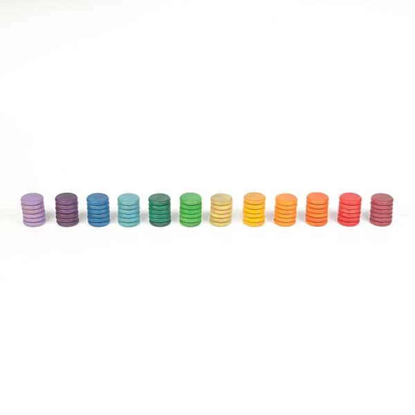 72 Wooden Coins In 12 Colors 4 72 Wooden Coins In 12 Colors - Image 2