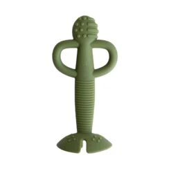 A Busy Baby Teether & Training Spoon - Olive