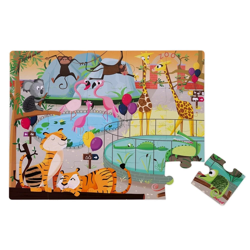 Janod A Day At The Zoo Tactile Puzzle - 20 Piece 3 Janod A Day At The Zoo Tactile Puzzle - 20 Piece
