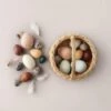 A Dozen Wooden Bird Eggs Basket