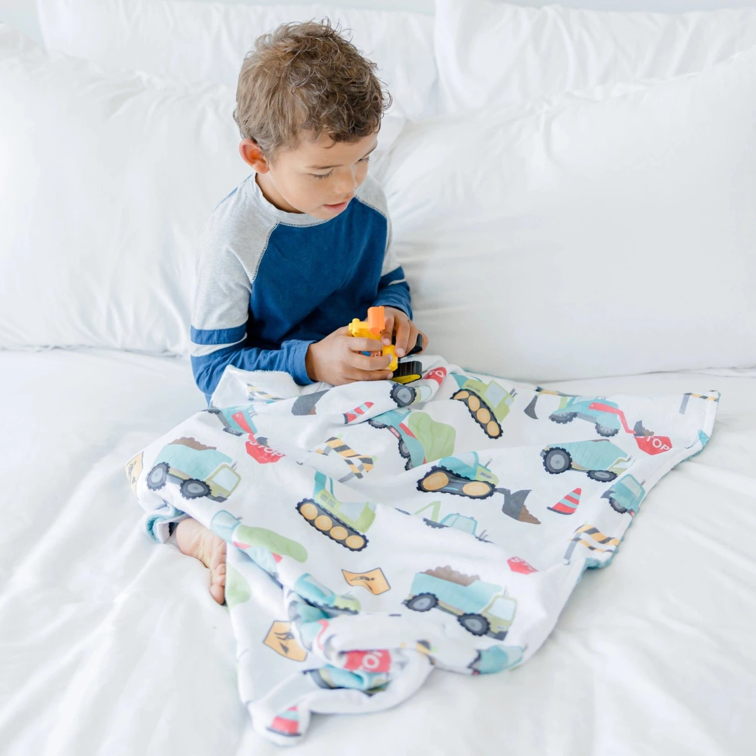 Baby & Toddler Minky Blanket - Construction Trucks 6 Baby & Toddler Minky Blanket - Construction Trucks - Image 4
