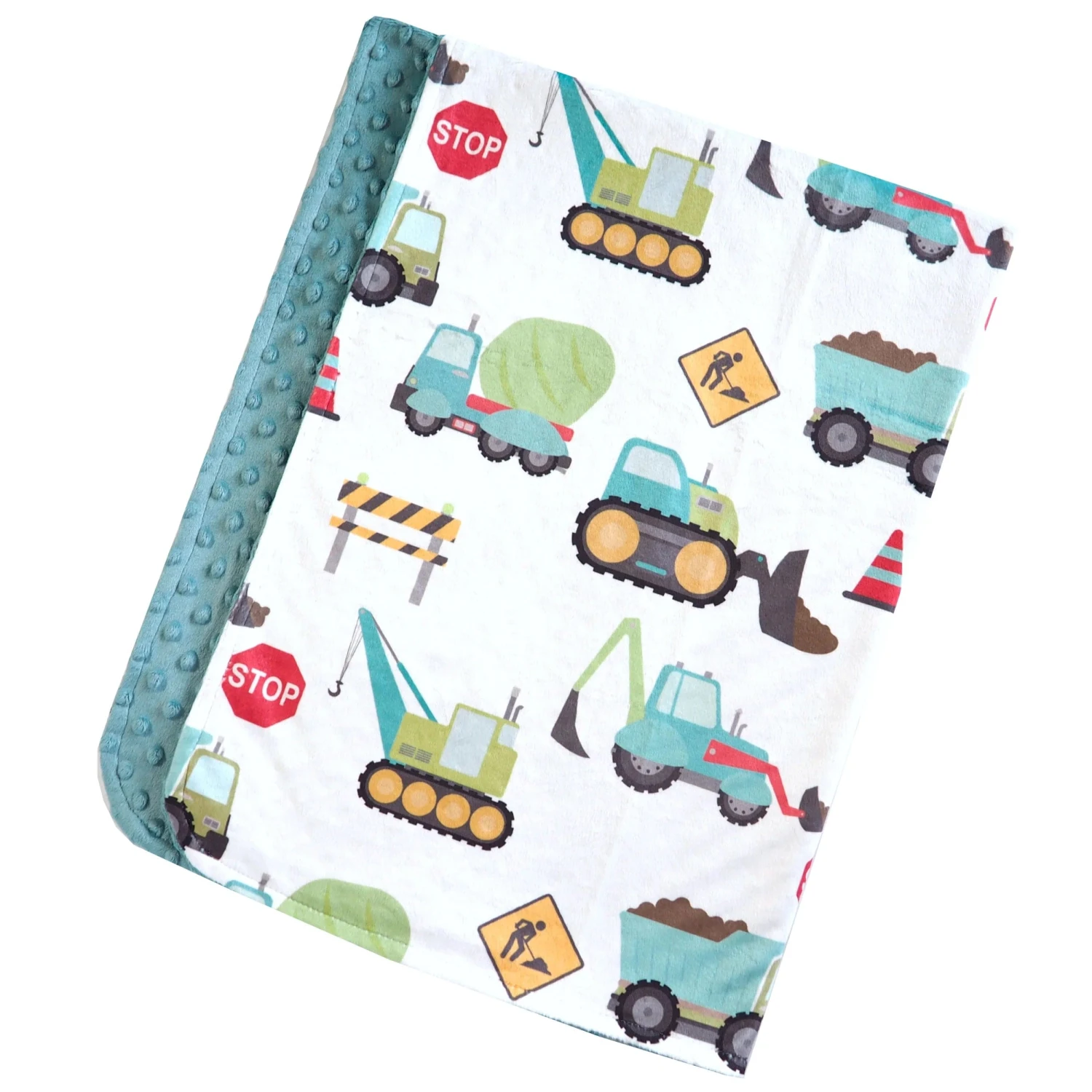 Baby & Toddler Minky Blanket - Construction Trucks 3 Baby & Toddler Minky Blanket - Construction Trucks