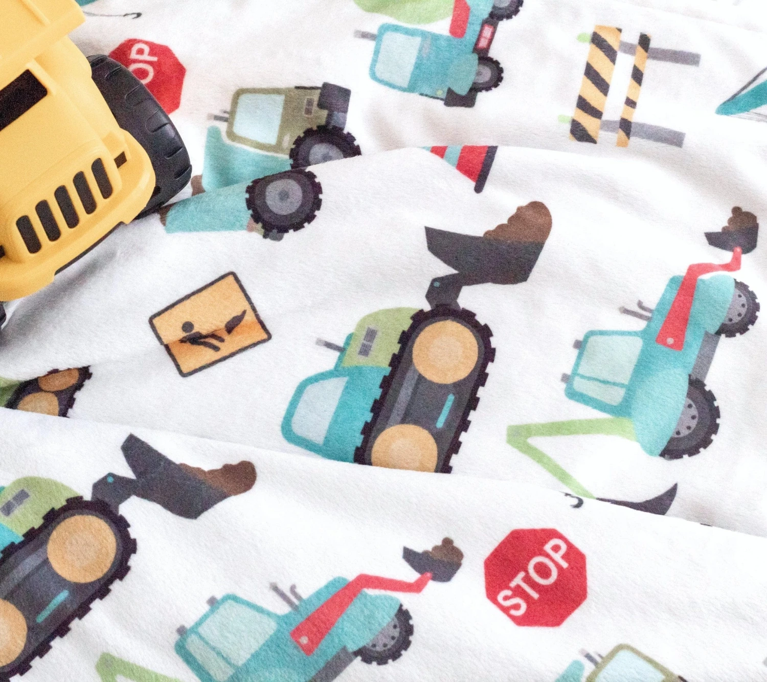 Baby & Toddler Minky Blanket - Construction Trucks 5 Baby & Toddler Minky Blanket - Construction Trucks - Image 3