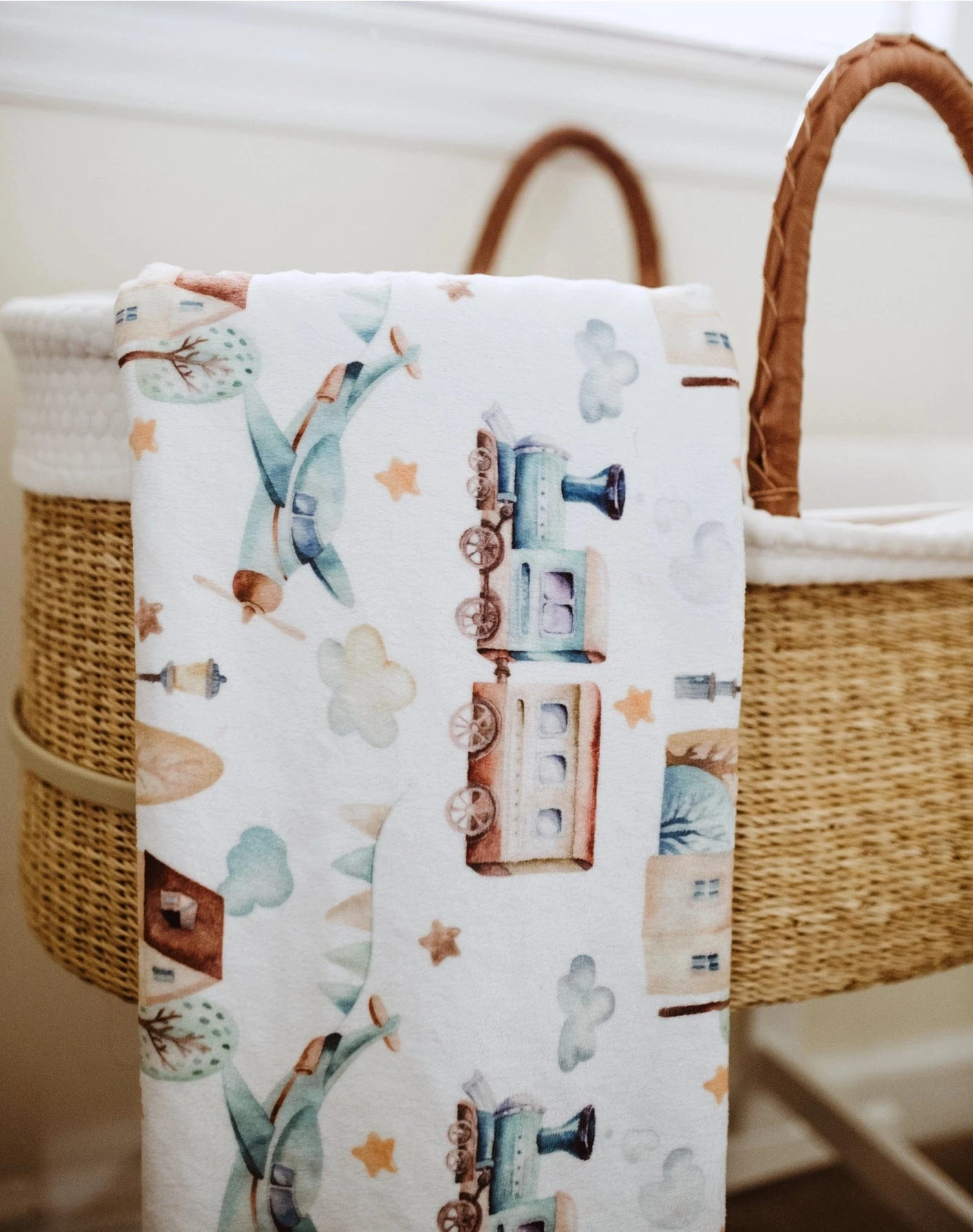 Baby & Toddler Minky Blanket - Planes, Trains, Automobile 5 Baby & Toddler Minky Blanket - Planes, Trains, Automobile - Image 3