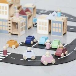 Blue Wooden Car With Grey Figure 9 Blue Wooden Car With Grey Figure -Children's Trendy Toy Store blue wooden car with grey figure lubulona lil tulips 15040856457334