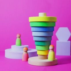 Conical Tower Neon Green -Children's Trendy Toy Store conical tower neon green grimm s lil tulips 30775320150134
