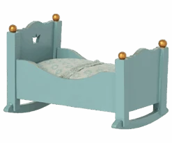 Maileg Cradle, Baby Mouse - Blue