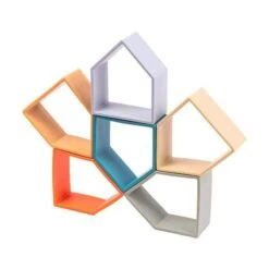 Dëna Toys 6 Kids + 6 Houses Nature Silicone -Children's Trendy Toy Store dena toys 6 kids 6 houses nature silicone dena lil tulips 28913477943414