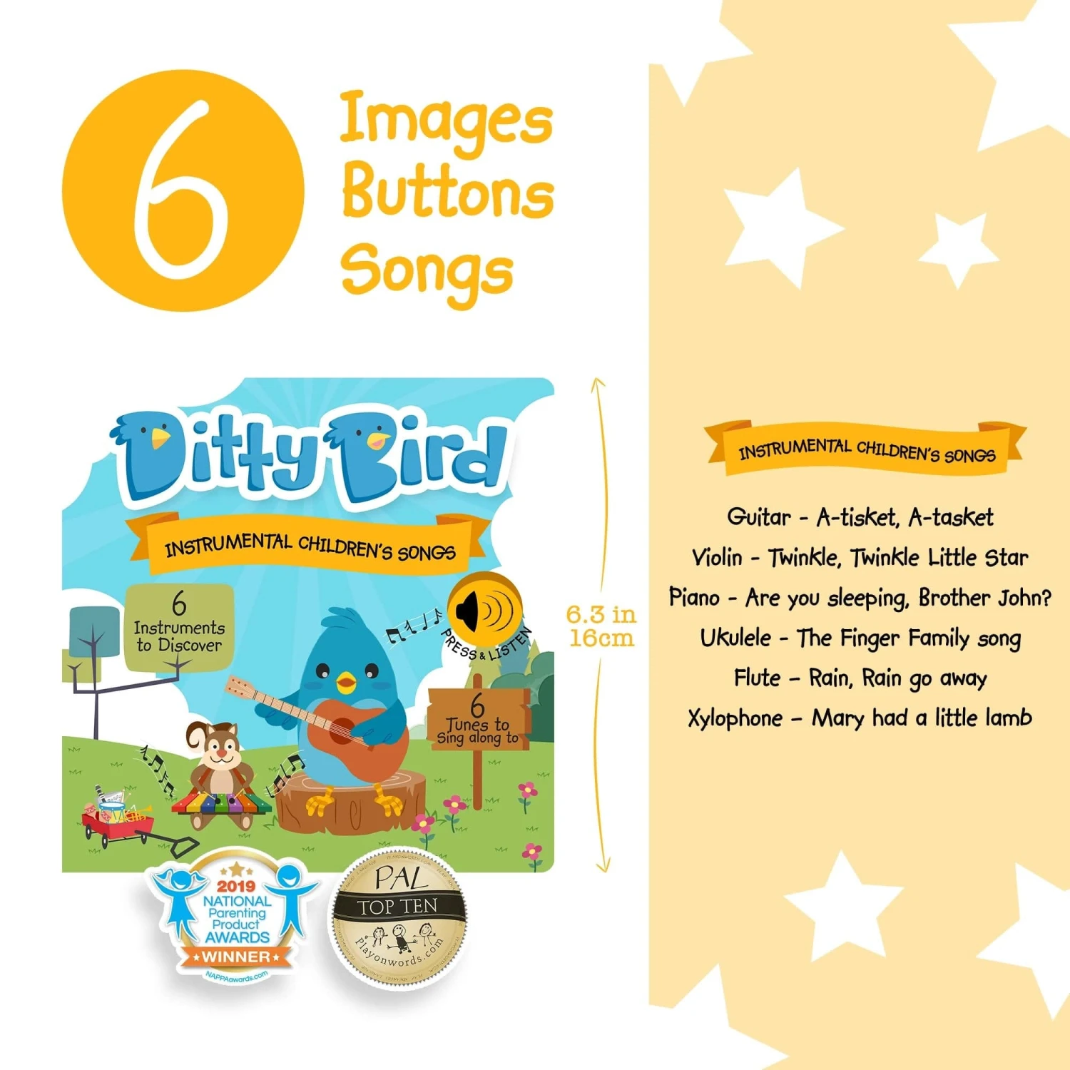 Ditty Bird Baby Sound Book: Instrumental Children's Songs 6 Ditty Bird Baby Sound Book: Instrumental Children's Songs - Image 4