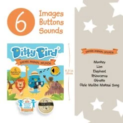 Ditty Bird Baby Sound Book: Safari Animal Sounds -Children's Trendy Toy Store ditty bird baby sound book safari animal sounds ditty bird book lil tulips 27965796909174