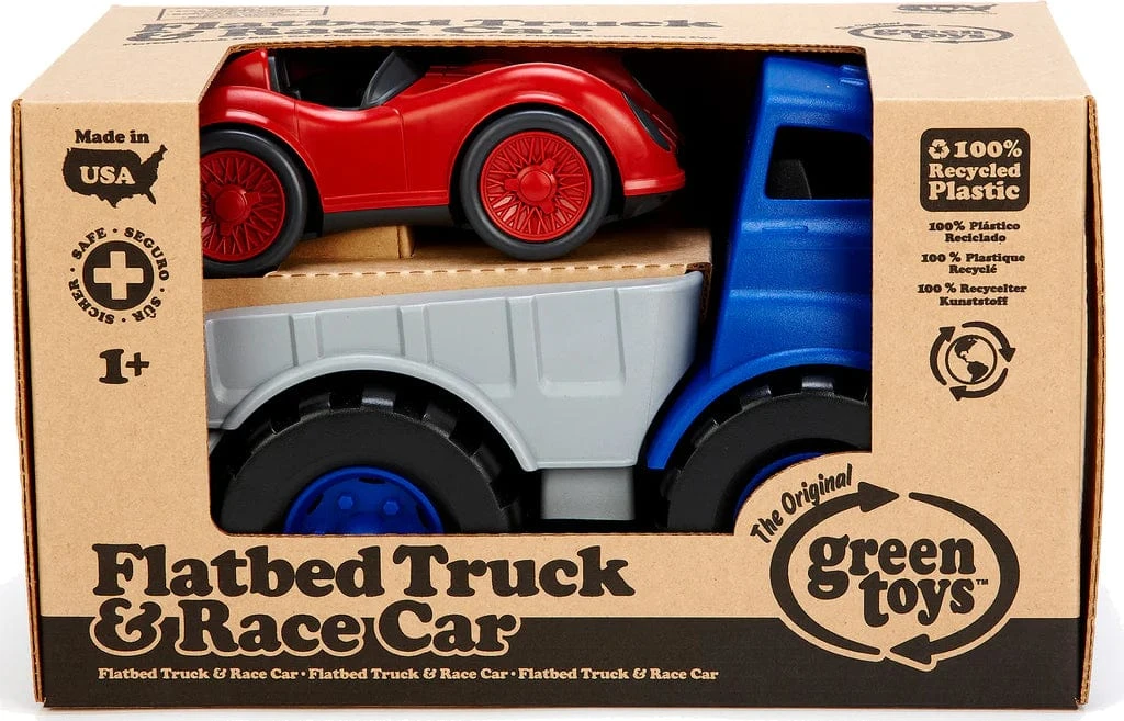 Green Toys Flatbed And Race Car Toy 6 Green Toys Flatbed And Race Car Toy - Image 4