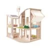 Plan Toys Green Dollhouse With Furniture -Children's Trendy Toy Store green dollhouse with furniture plan toys lil tulips 13520983687286