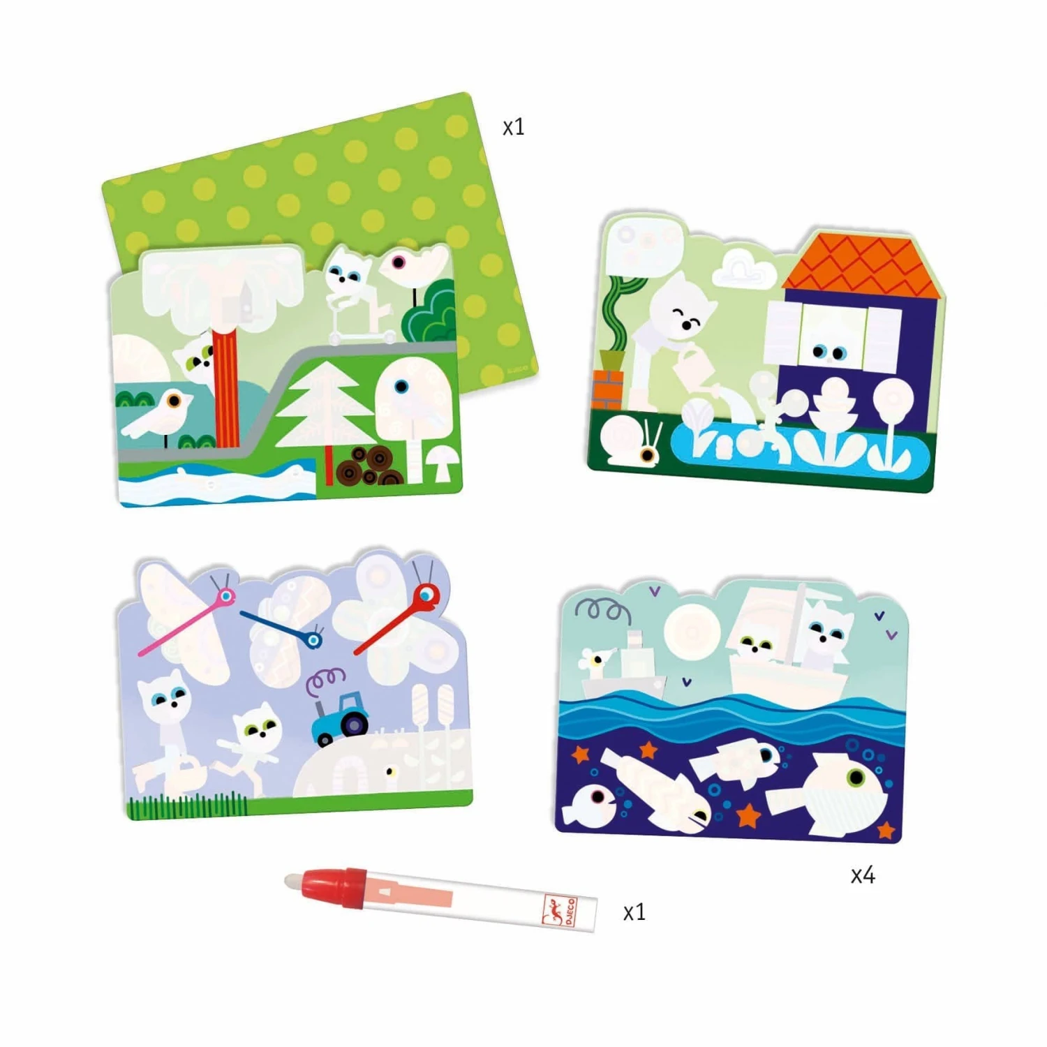 Djeco Hidden In The Garden Paint With Water Activity Set 4 Djeco Hidden In The Garden Paint With Water Activity Set - Image 2