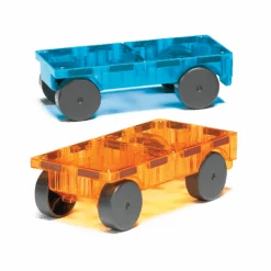 Magna-Tiles® Cars – Blue & Orange 2-Piece Set -Children's Trendy Toy Store magna tiles cars blue orange 2 piece set magna tiles lil tulips 30878153834614