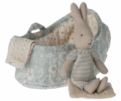 Maileg Micro Rabbit In Carry Cot -Children's Trendy Toy Store micro rabbit in carry cot mint maileg lil tulips 31004916744310