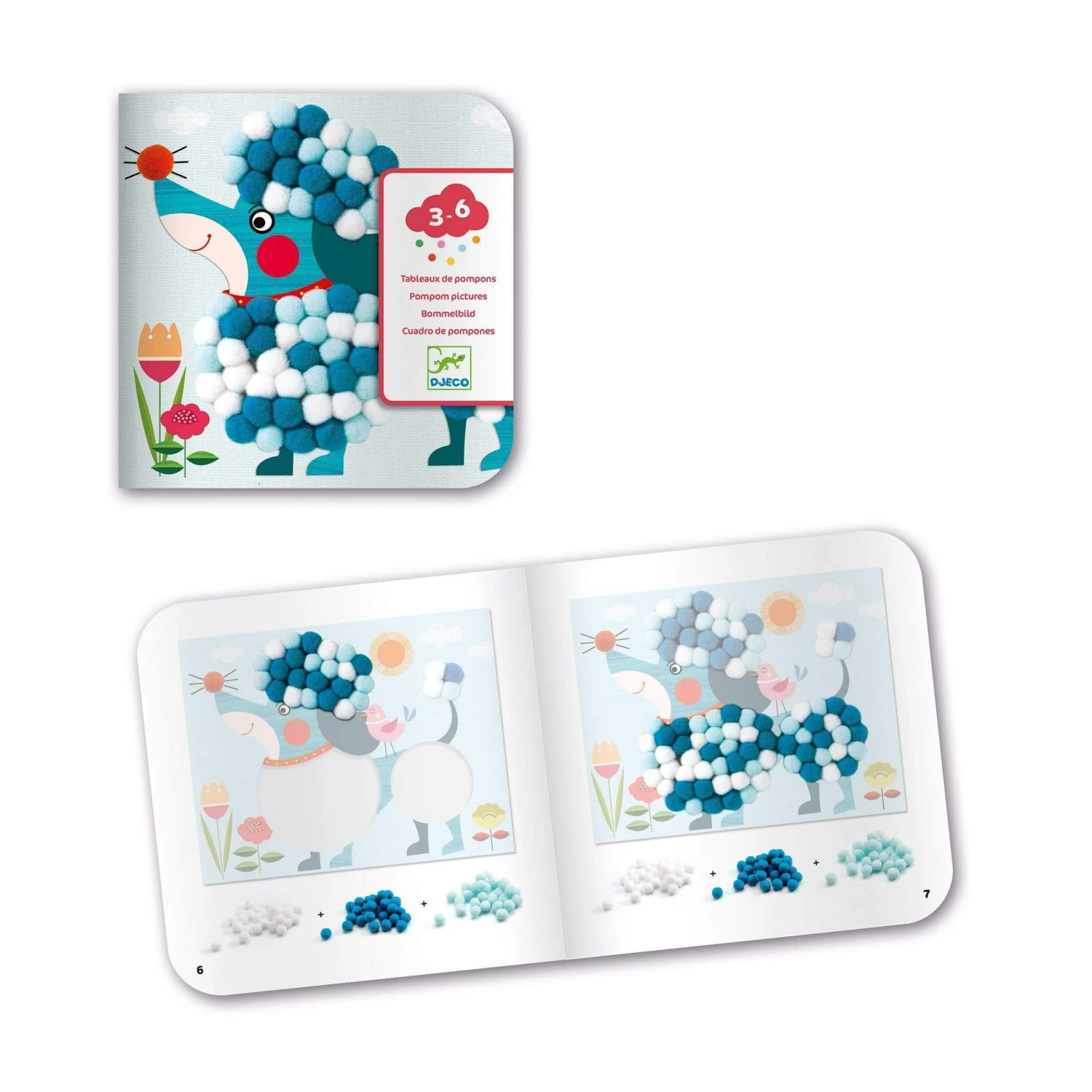 Djeco PomPom Puppies Collage Craft Kit 6 Djeco PomPom Puppies Collage Craft Kit - Image 4