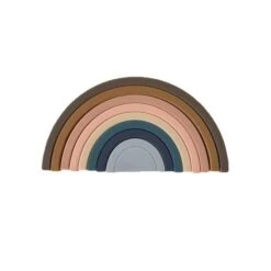 Rainbow Teether Silicone Stacker- Sunset