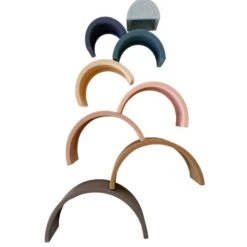 Rainbow Teether Silicone Stacker- Sunset -Children's Trendy Toy Store rainbow teether silicone stacker sunset chewable charm lil tulips 29498340212854