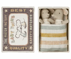 Maileg Twins, Baby Mice In Matchbox