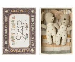 Maileg Twins, Baby Mice In Matchbox -Children's Trendy Toy Store twins baby mice in matchbox maileg lil tulips 30278556975222