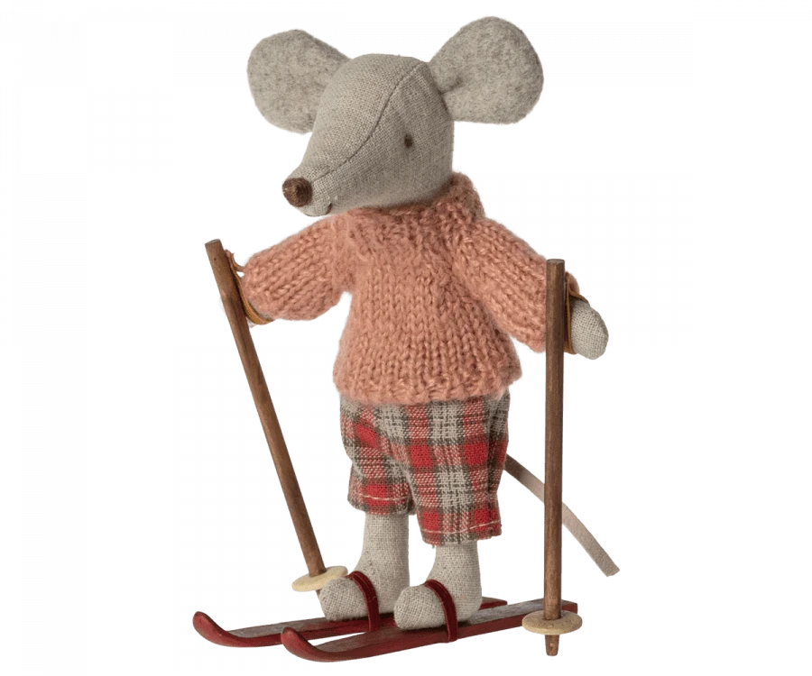 Maileg Winter Mouse With Ski Set, Big Sister 3 Maileg Winter Mouse With Ski Set, Big Sister