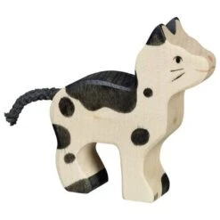 Holztiger Wooden Black & White Cat Small