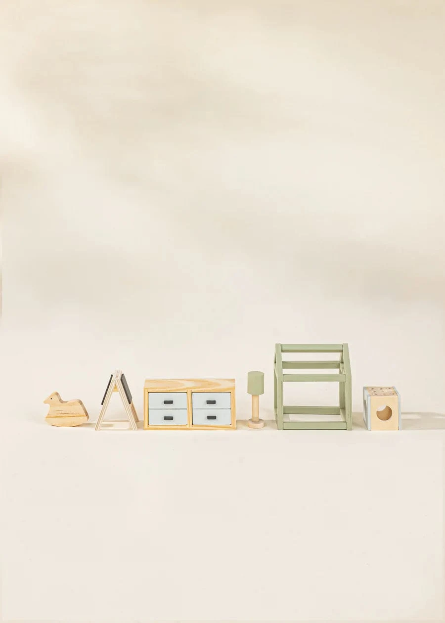 Wooden Doll House Kids Room Furniture & Accessories (7 Pcs) 4 Wooden Doll House Kids Room Furniture & Accessories (7 Pcs) - Image 2