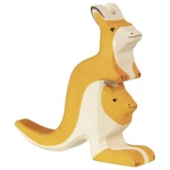Holztiger Wooden Kangaroo W/Young