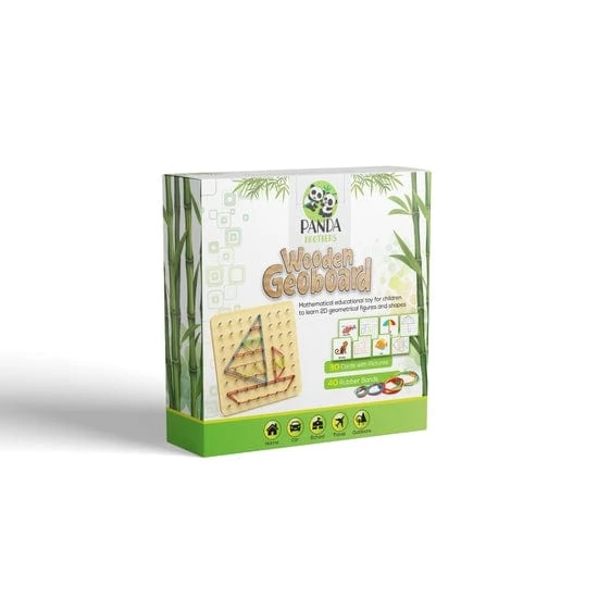 Wooden Montessori Geoboard With Rubber Bands For Kids 4 Wooden Montessori Geoboard With Rubber Bands For Kids - Image 2