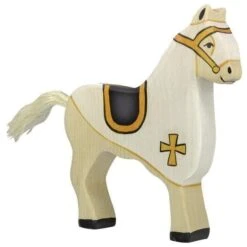 Holztiger Wooden Tournament Horse WHITE
