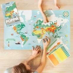 World Map Sticker Poster 8 World Map Sticker Poster -Children's Trendy Toy Store world map sticker poster poppik lil tulips 28543390285942